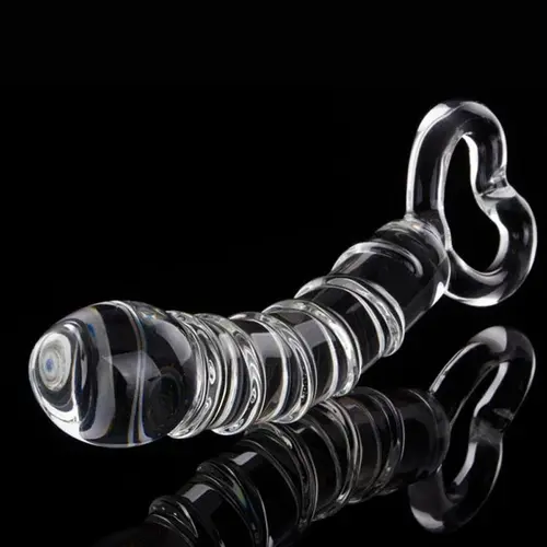 Auxfun® Luxe Glazen Dildo met Handvat voor Intense Stimulatie - 21 cm - Spiraalvormige Structuur &.