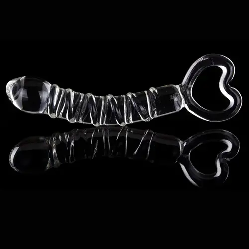 Auxfun® Luxe Glazen Dildo met Handvat voor Intense Stimulatie - 21 cm - Spiraalvormige Structuur &.