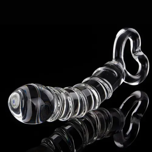 Auxfun® Luxe Glazen Dildo met Handvat voor Intense Stimulatie - 21 cm - Spiraalvormige Structuur &.