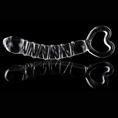 Auxfun® Luxe Glazen Dildo met Handvat voor Intense Stimulatie - 21 cm - Spiraalvormige Structuur &.