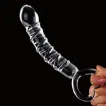 Auxfun® Luxe Glazen Dildo met Handvat voor Intense Stimulatie - 21 cm - Spiraalvormige Structuur &.