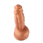 Hismith® Hippo Fantasy XL Zuignap Dildo 20 cm - Unieke Ribbels & Noppen voor Ultieme Stimulatie