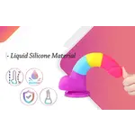 Hismith® Fantasy Rainbow Sugar Dildo 22 cm - Realistisch & Kleurrijk voor Intens Plezier