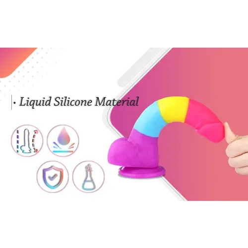 Hismith® Fantasy Rainbow Sugar Dildo 22 cm - Realistisch & Kleurrijk voor Intens Plezier