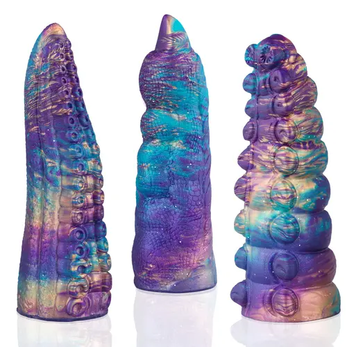 Hismith® Galactic Fantasy Vingersleeve Set van 3 - 13 cm - Realistische Texturen - Vibratie-opties - Premium.