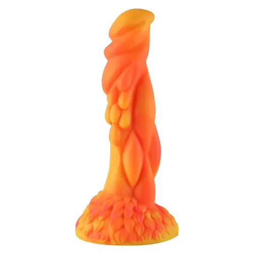 Wildolo® Wildolo Fantasy Zuignap Dildo Oranje 21 cm - Realistische Vibrerende Dildo van Premium Siliconen.