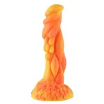 Wildolo® Wildolo Fantasy Zuignap Dildo Oranje 21 cm - Realistische Vibrerende Dildo van Premium Siliconen.