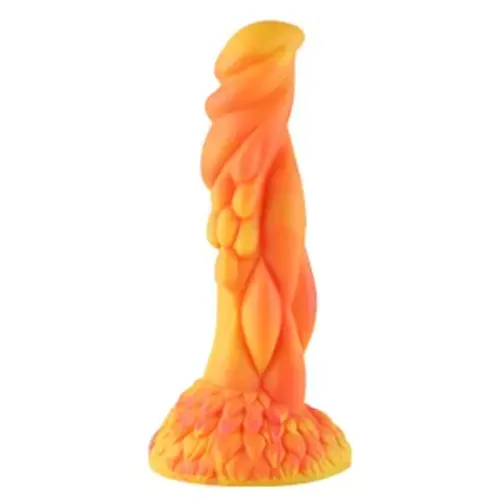 Wildolo® Wildolo Fantasy Zuignap Dildo Oranje 21 cm - Realistische Vibrerende Dildo van Premium Siliconen.