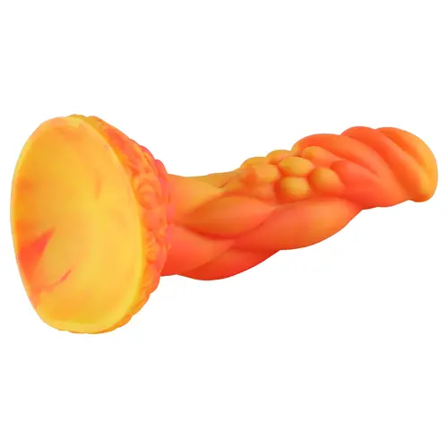 Wildolo® Wildolo Fantasy Zuignap Dildo Oranje 21 cm - Realistische Vibrerende Dildo van Premium Siliconen.
