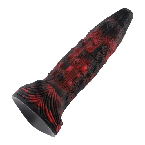 Wildolo® Wildolo Fantasy Zuignap Dildo 23 cm Crocodilly Zwart - Realistische Siliconen Dildo van 23 cm met.