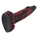 Wildolo® Wildolo Fantasy Zuignap Dildo 23 cm Crocodilly Zwart - Realistische Siliconen Dildo van 23 cm met.