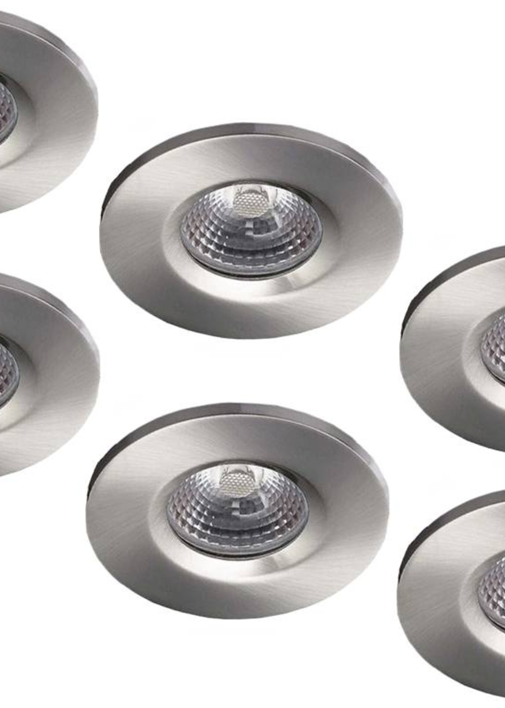 Complete set van 6 stuks Badkamer InbouwLEDspot Kreta 8W, dimbaar (IP65)