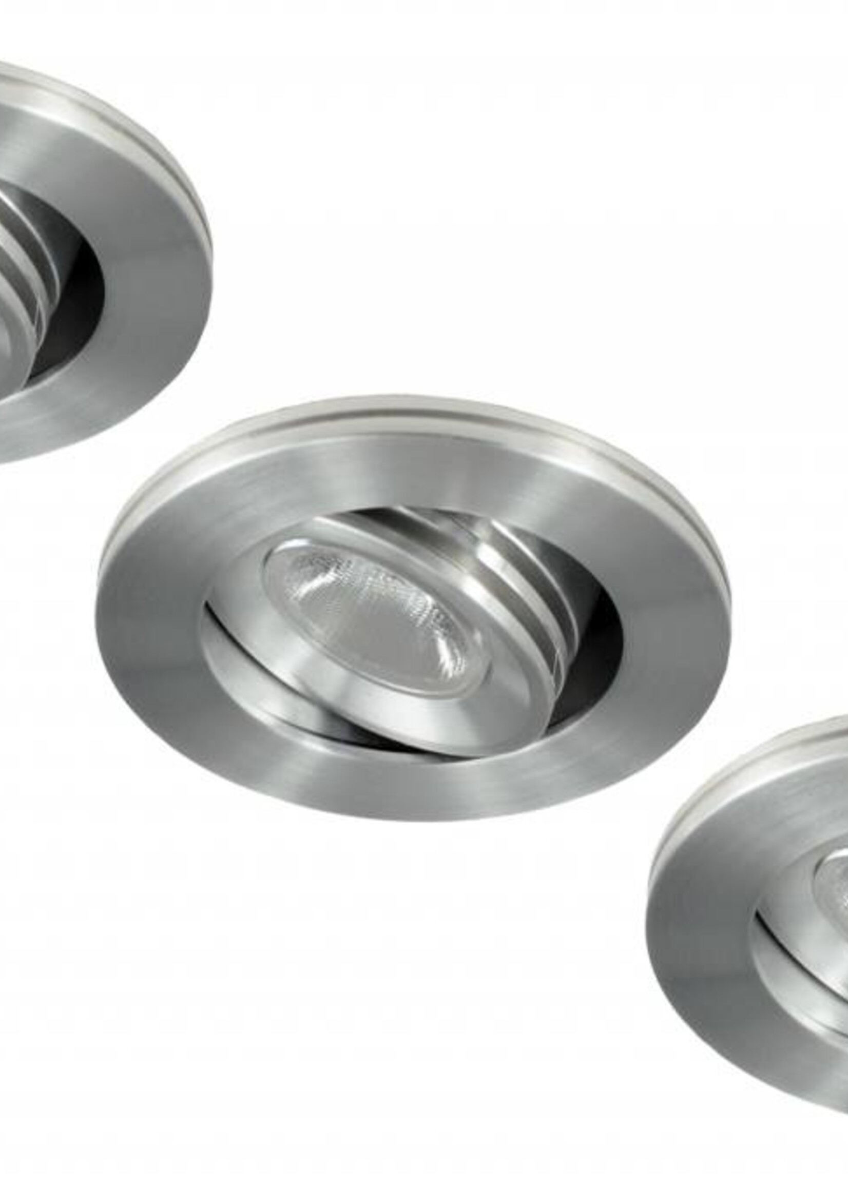 Set van 3 stuks dimbare mini inbouwLEDspot, warm wit, 1x3W Kantelbaar IP44
