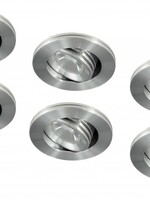 Set van 6 stuks dimbare mini inbouwLEDspot,  3 Watt, IP44