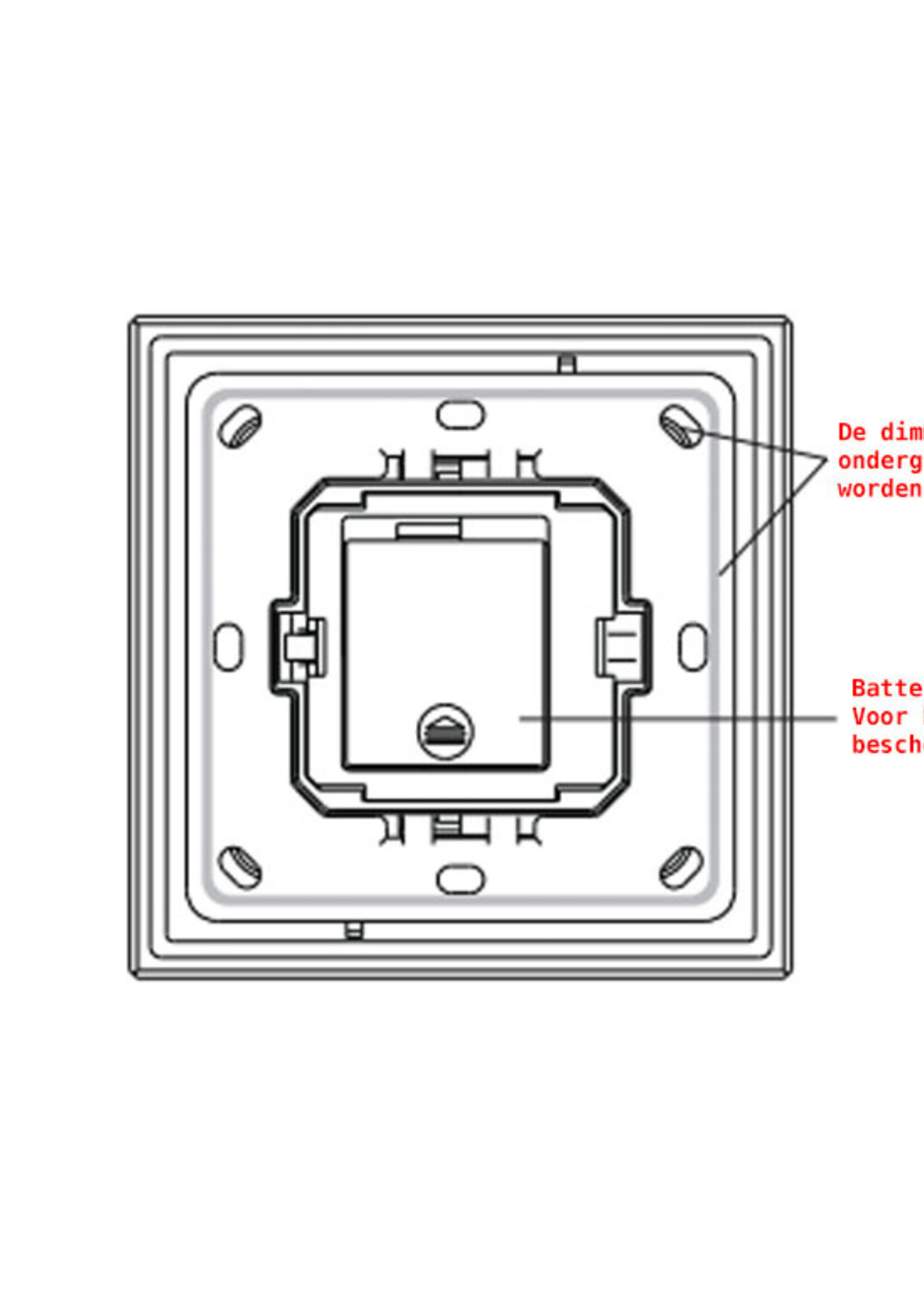 Led druk-draaiknop dimmer, draadloos.