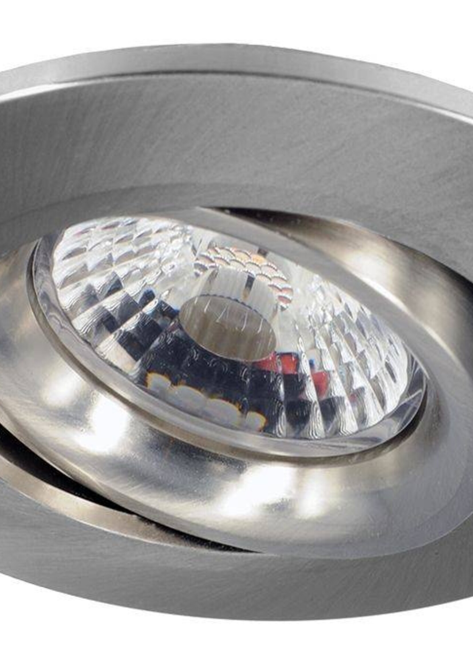 Inbouw LEDspot Parijs, Warm wit licht, dimbaar, 8 Watt, kantelbaar, RVS