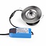 Inbouw LEDspot Parijs, Warm wit licht, dimbaar, 8 Watt, kantelbaar, RVS
