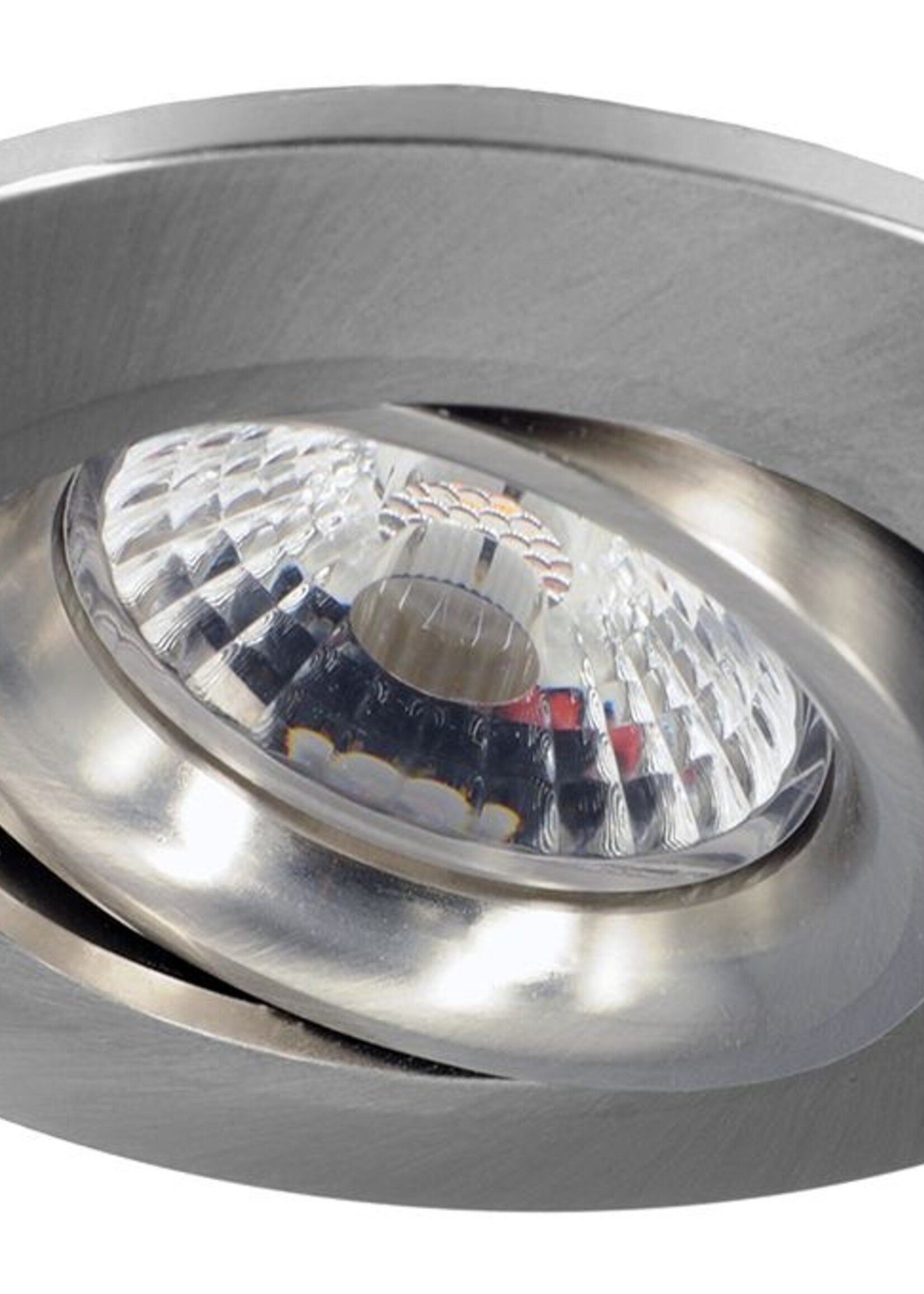 Set van 6 stuks Inbouw LEDspot Parijs, Warm wit licht, dimbaar, 8 Watt, kantelbaar, RVS