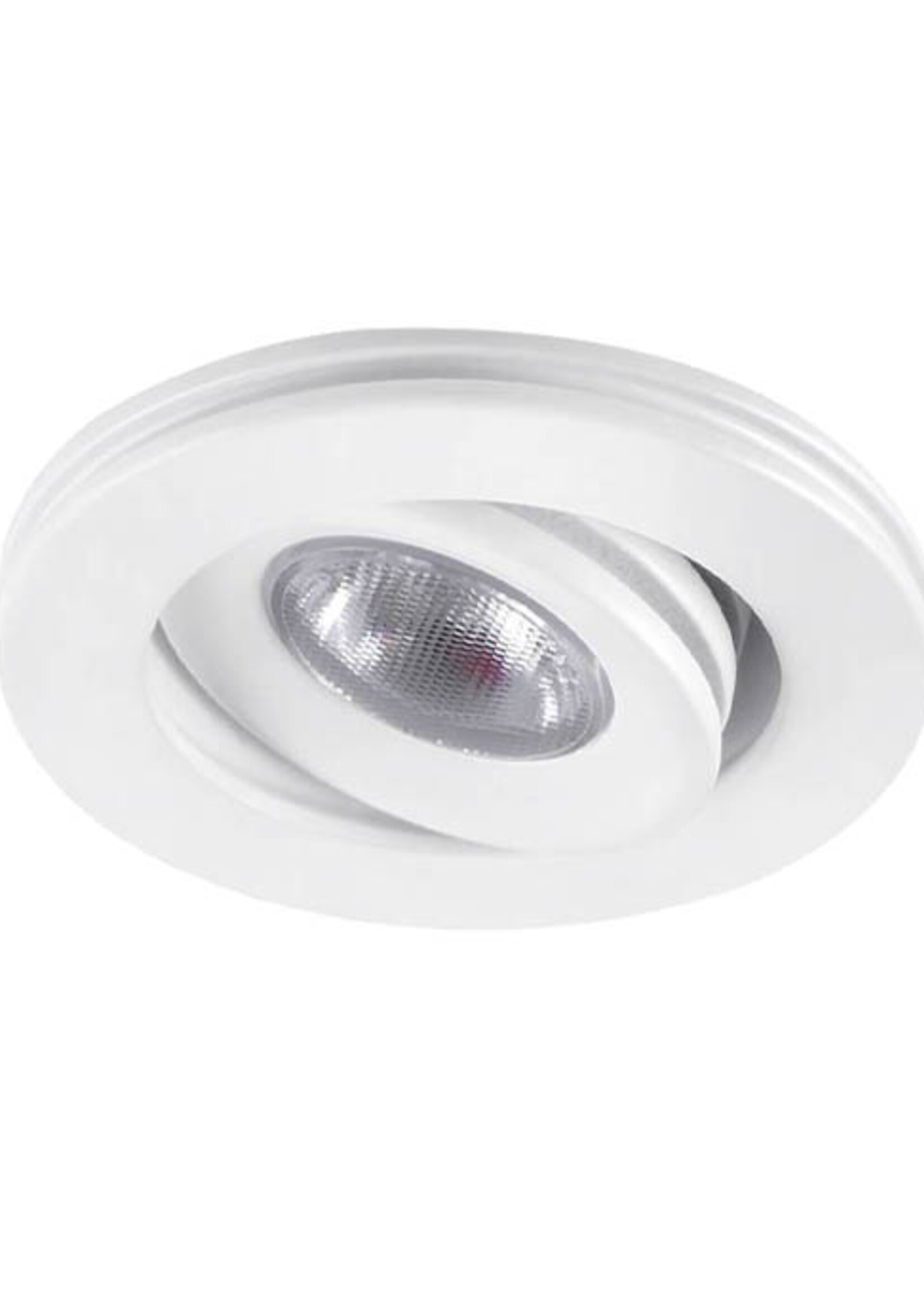Dimbare mini inbouwLEDspot, warm wit, 1x3W Kantelbaar IP44 WITTE uitvoering