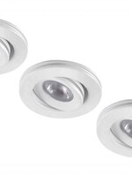 Set van 3 stuks dimbare mini inbouwLEDspot,  3 Watt, IP44