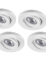 Set van 4 stuks dimbare mini inbouwLEDspot,  3 Watt, IP44