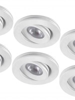 Set van 6 stuks dimbare mini inbouwLEDspot,  3 Watt, IP44