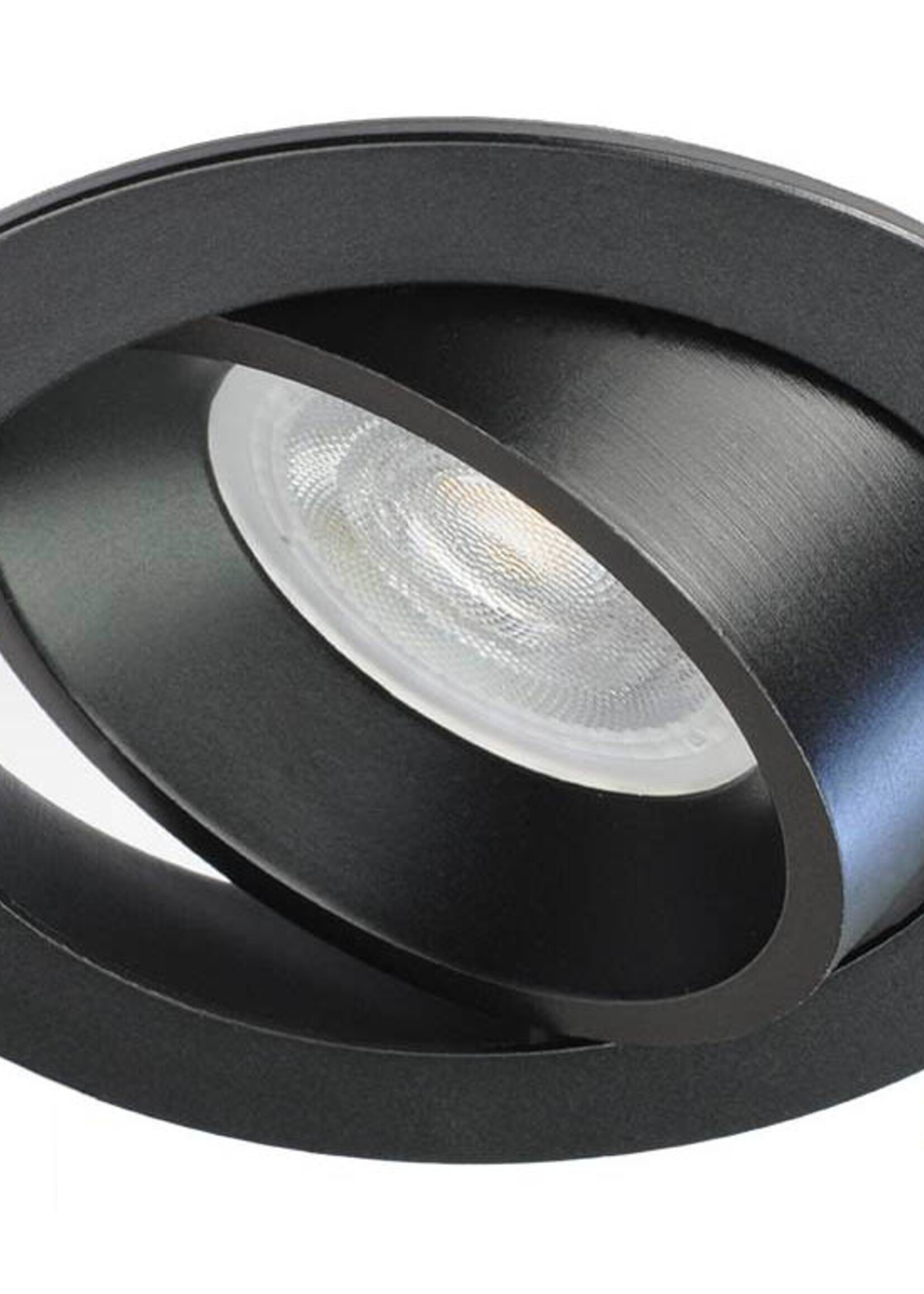 Philips 6 stuks Zwarte, LED inbouwspots met Philips 4,9W GU10 Spots, dimbaar (dim to warm), kantelbaar, warmwit licht.