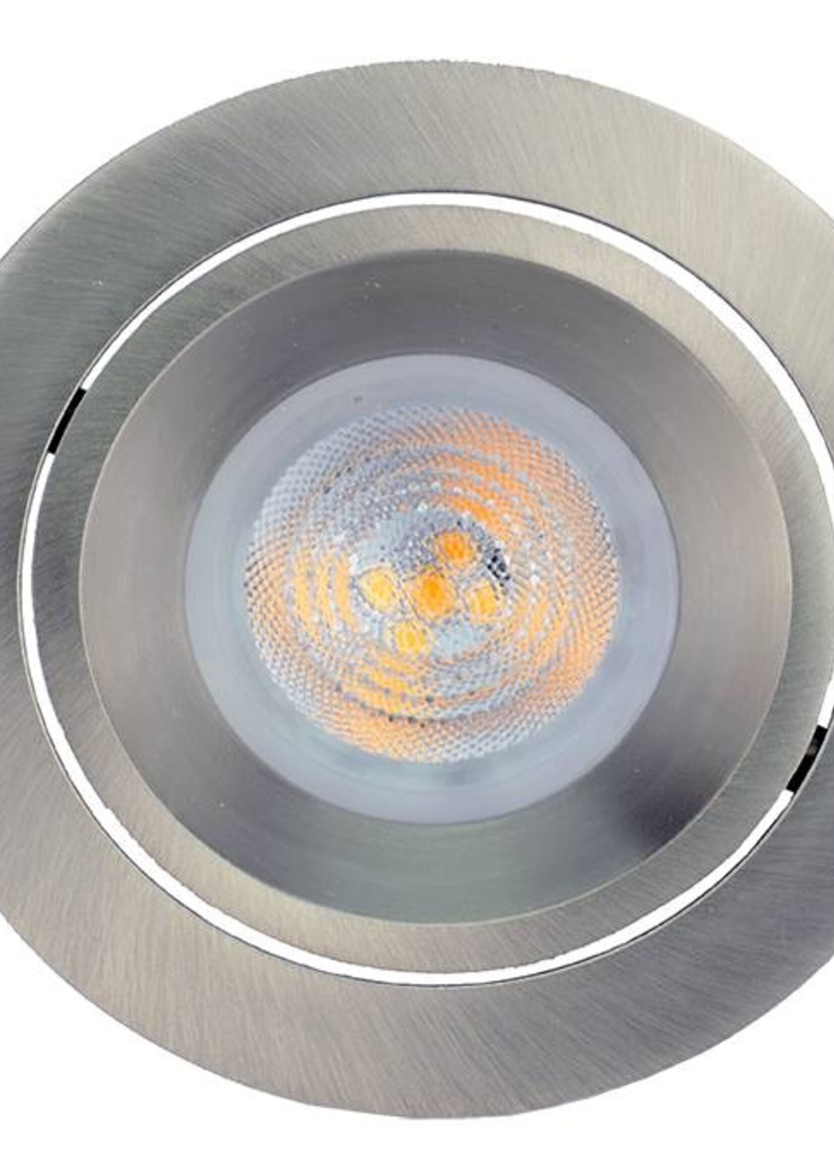 Philips Set van 6 Rvs LED inbouwspot 4,9W dimbaar (dim to warm) , kantelbaar, warmwit licht.