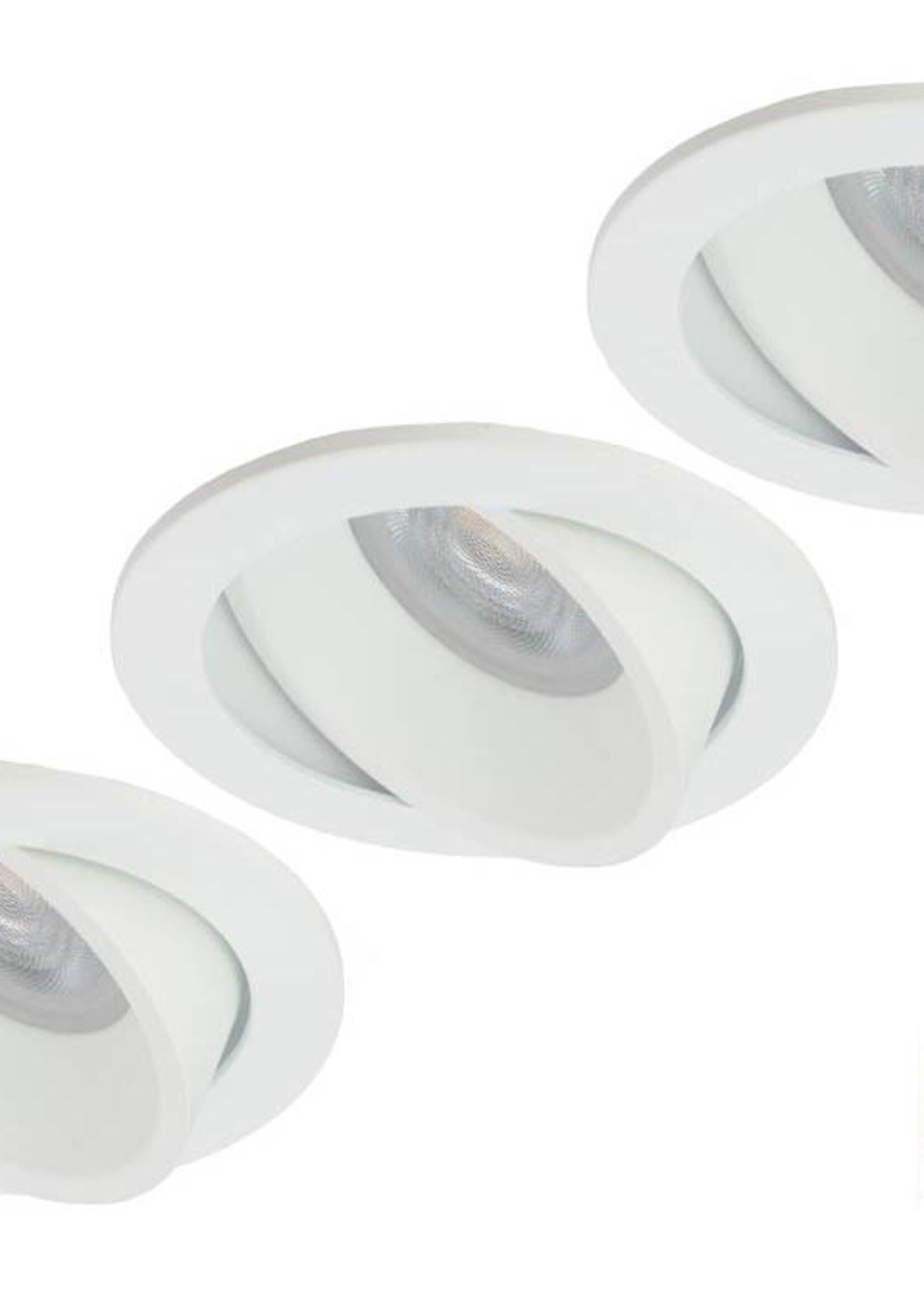 Philips Set van 3, witte LED inbouwspot 4,9W dimbaar (dim to warm), kantelbaar, warmwit licht.