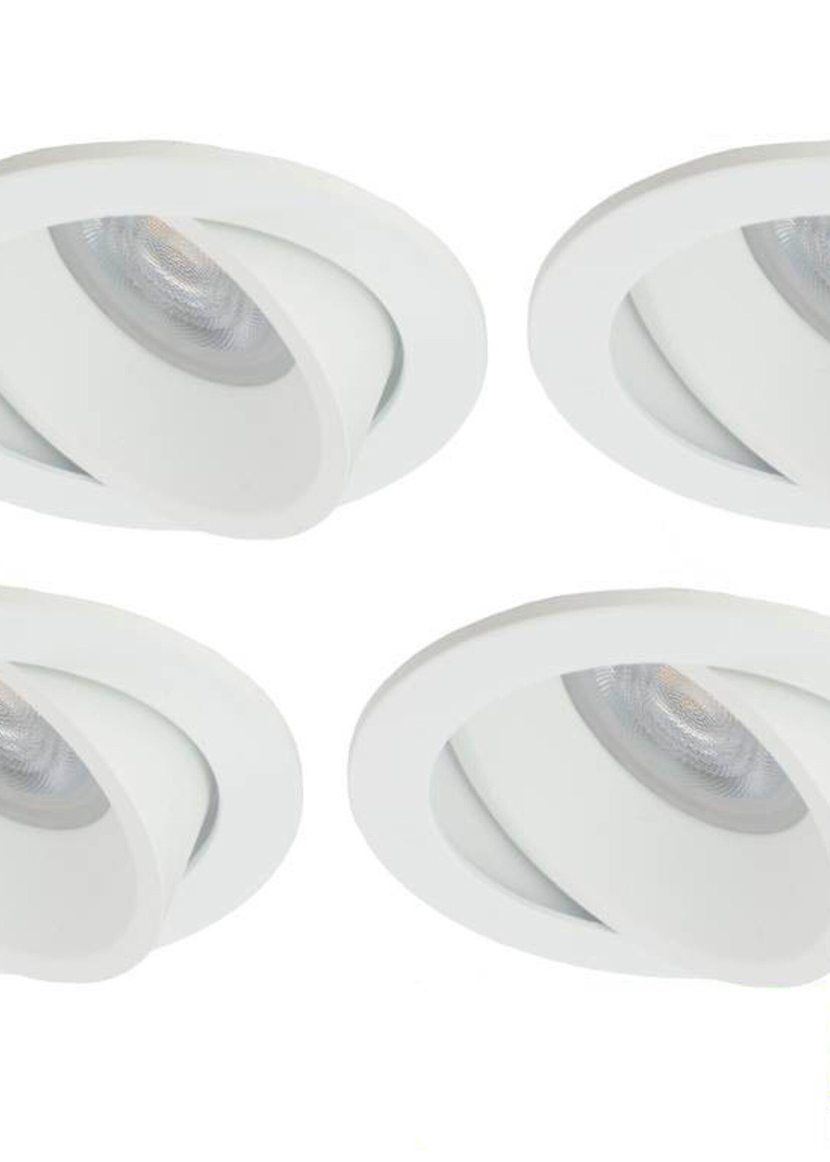 Philips Set van 4, witte LED inbouwspot 4,9W dimbaar (dim to warm), kantelbaar, warmwit licht.