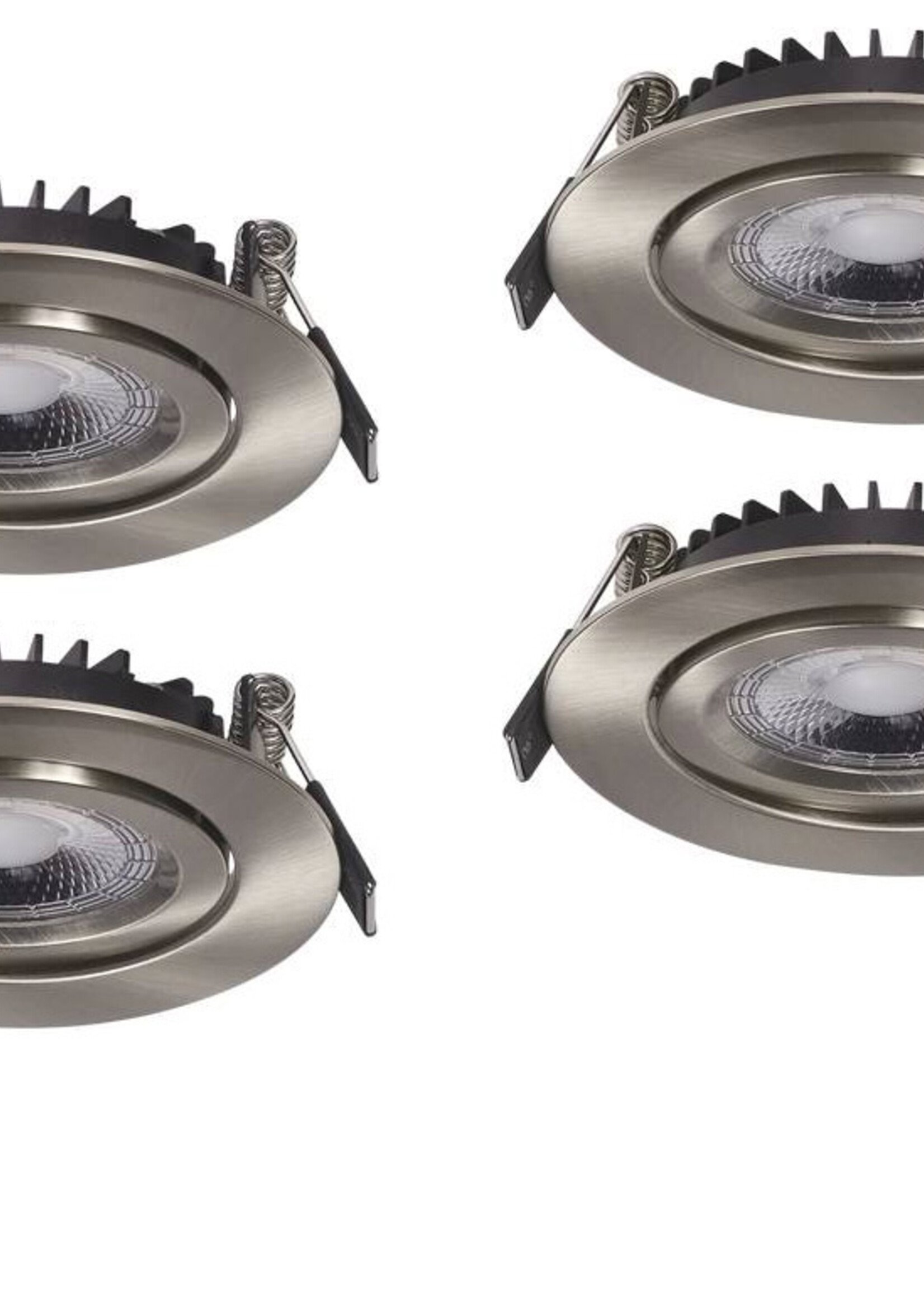 Set van 4 Inbouw Ledspot Dublin RVS, 6 Watt, Dimbaar Warm Wit IP44