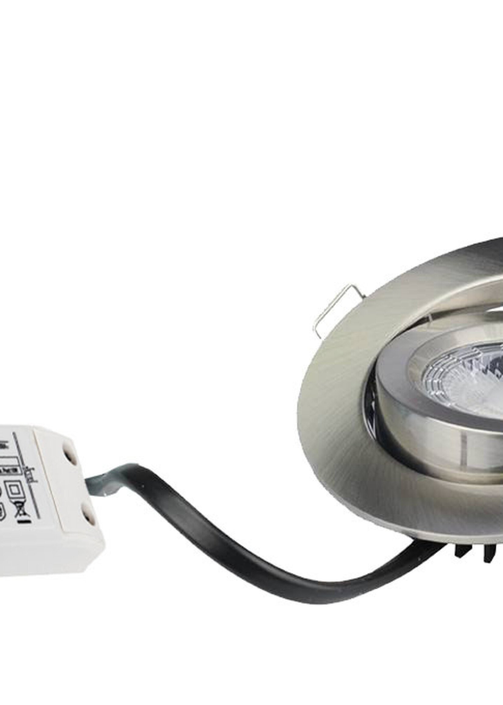 Set van 4 Inbouw Ledspot Dublin RVS, 6 Watt, Dimbaar Warm Wit IP44