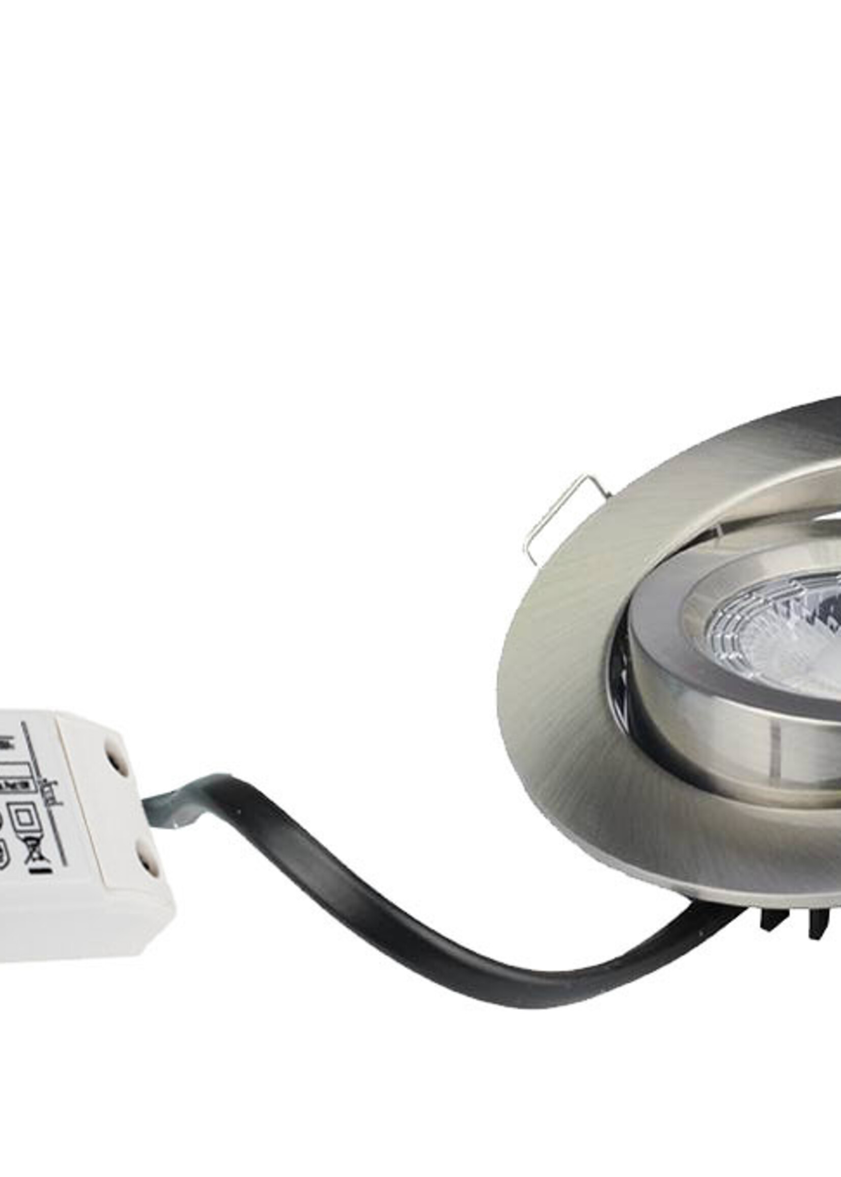 Set van 3 Inbouw Ledspot Dublin RVS, 6 Watt, Dimbaar Warm Wit IP44