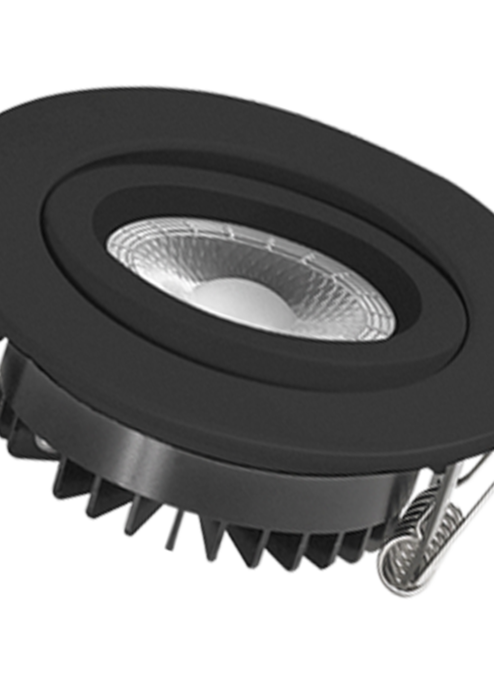 Inbouw Ledspot Dublin Zwart, 6 Watt, Dimbaar Warm wit licht  IP44