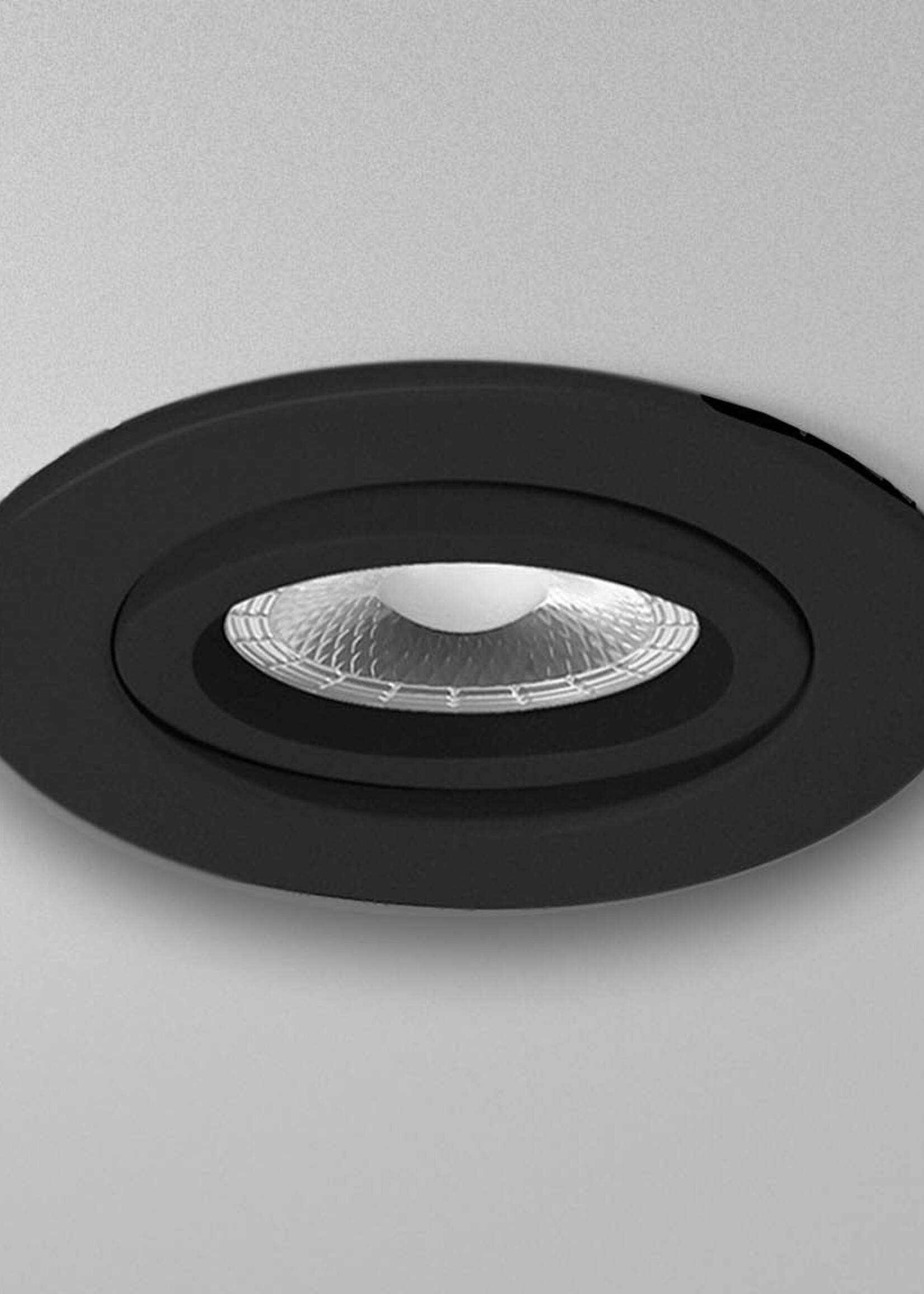 Set van 3 Inbouw Ledspot Dublin Zwart, 6 Watt, Dimbaar Warm wit licht  IP44