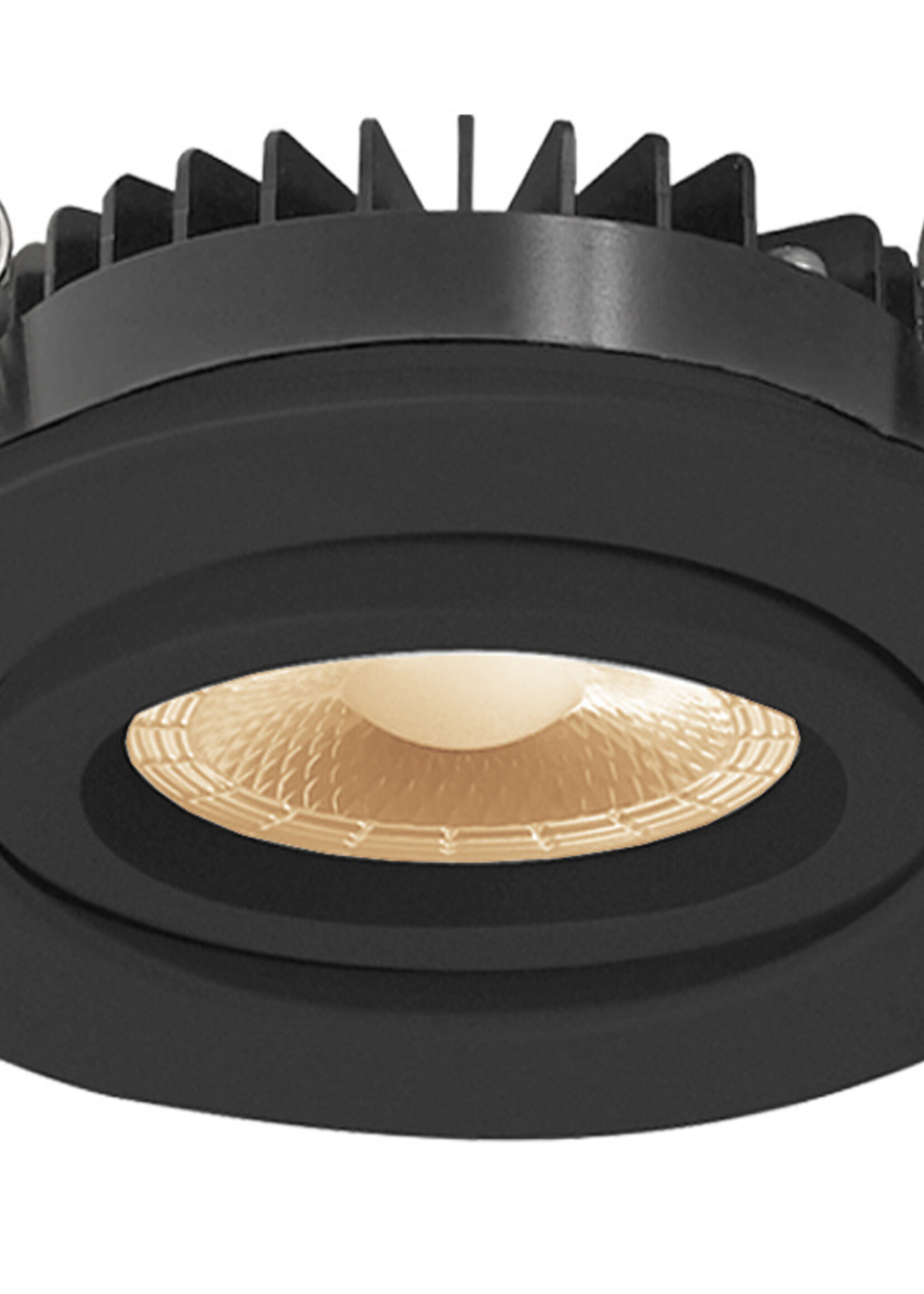 Set van 4 Inbouw Ledspot Dublin Zwart, 6 Watt, Dimbaar Warm wit licht  IP44