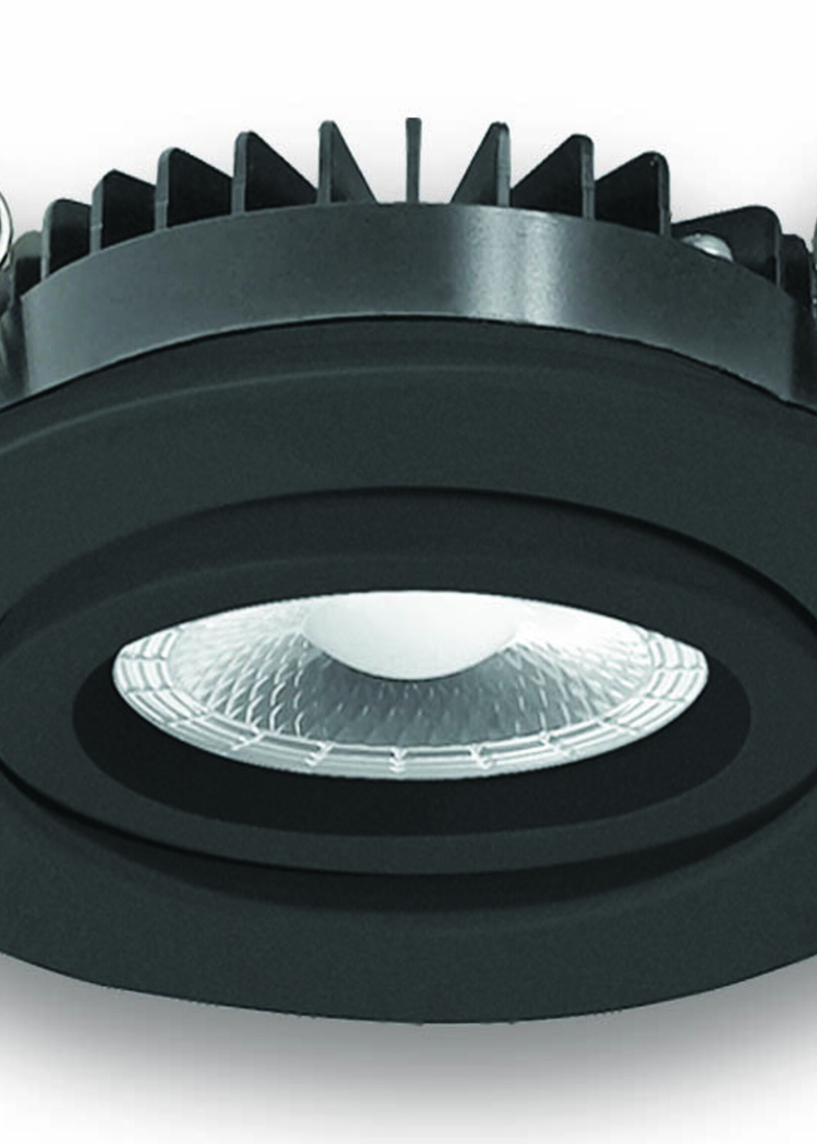Set van 6 Inbouw Ledspot Dublin Zwart, 6 Watt, Dimbaar Warm wit licht  IP44