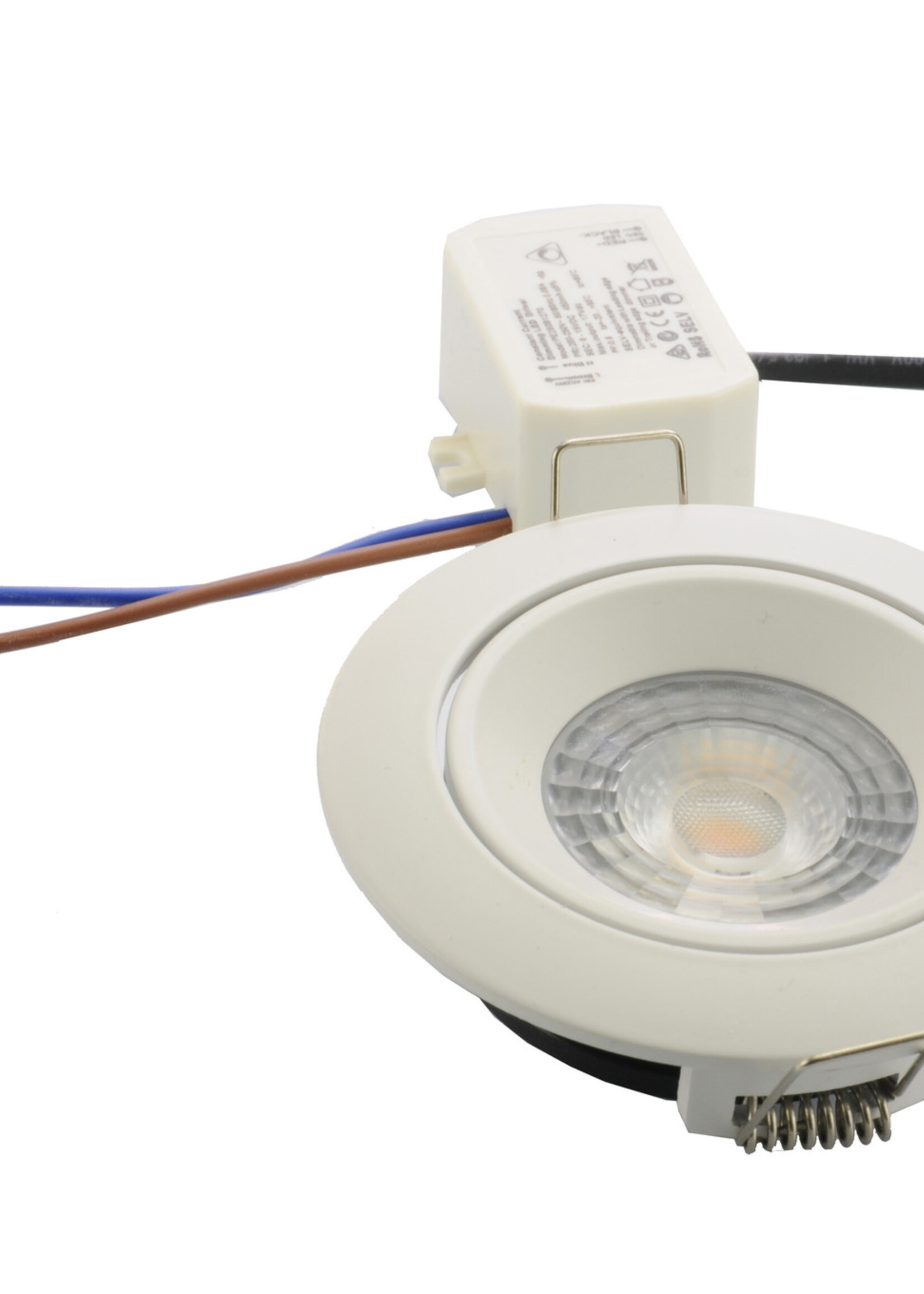 Inbouw Ledspot Slim line, 6 Watt, Dimbaar Warm Wit IP44 , geschikt voor de badkamer.
