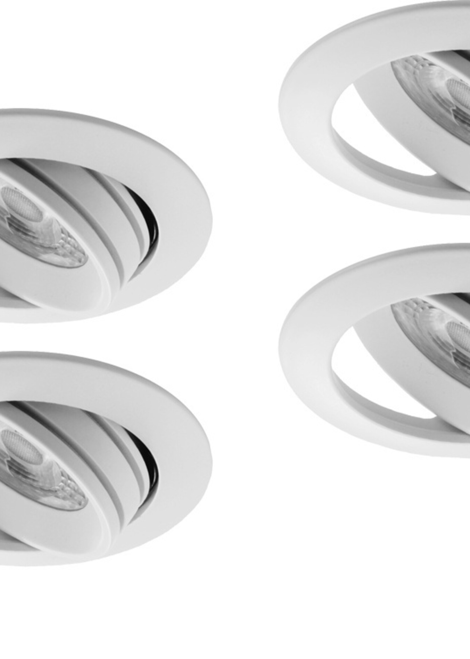 Set van 4 stuks, inbouw Ledspot Slim, 6 Watt, Dimbaar Warm Wit, geschikt voor de badkamer: IP44