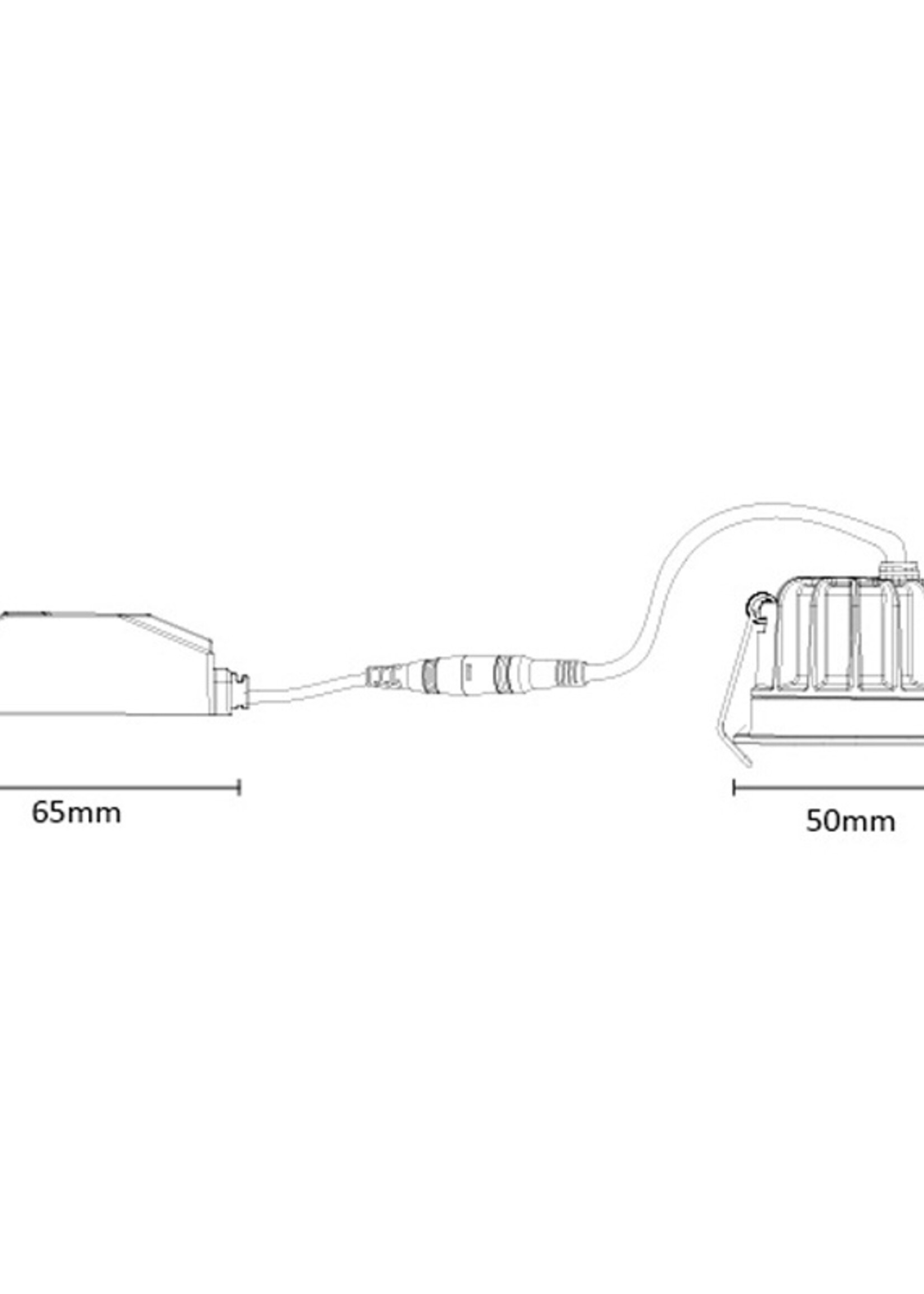 Interlight Micro Led 4 Watt, warmwit licht, dimbaar. Zwarte uitvoering, geschikt voor de badkamer: IP44