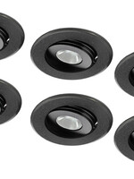 Set van 6 dimbare mini inbouwLEDspot,  3 Watt, IP44