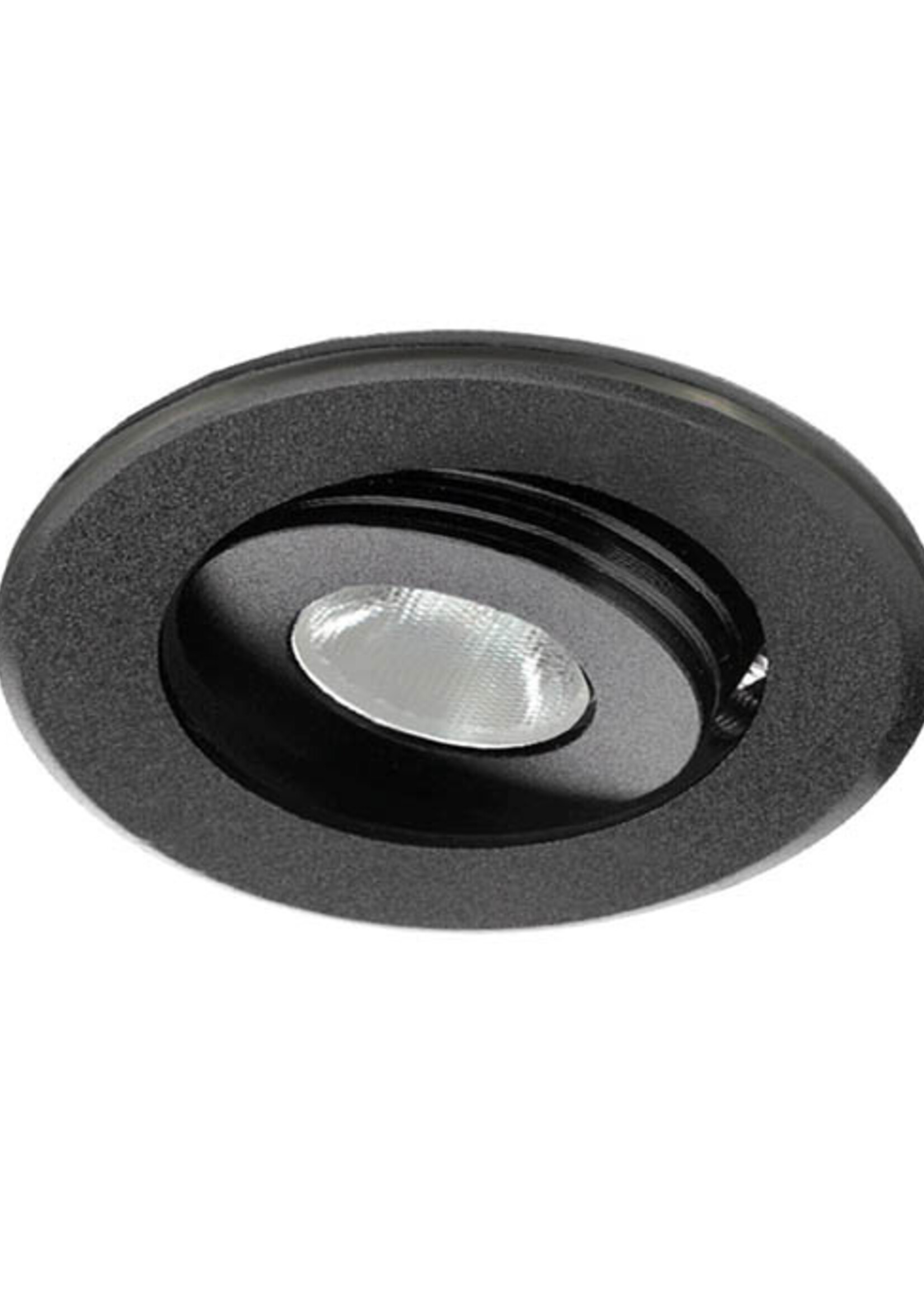 Set van 6 stuks dimbare mini inbouwLEDspot, warm wit, 1x3W Kantelbaar IP44 ZWARTE uitvoering