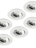 Set van 6 stuks LED inbouwspot Gyro 8W,  360 graden richtbaar