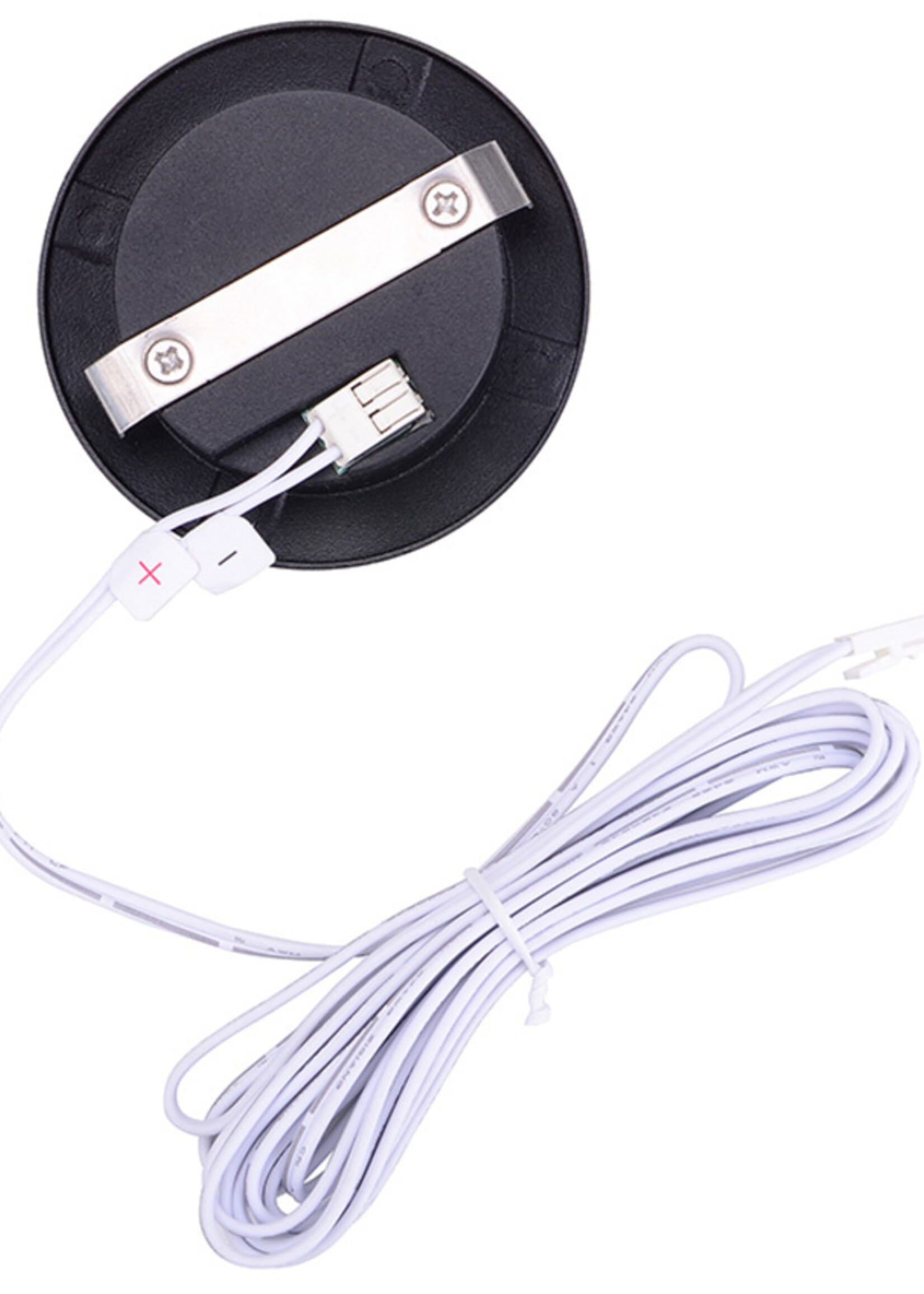 Set van 2 Cabinet Led Inbouwspot warm wit, zwarte uitvoering IP44, dimbaar