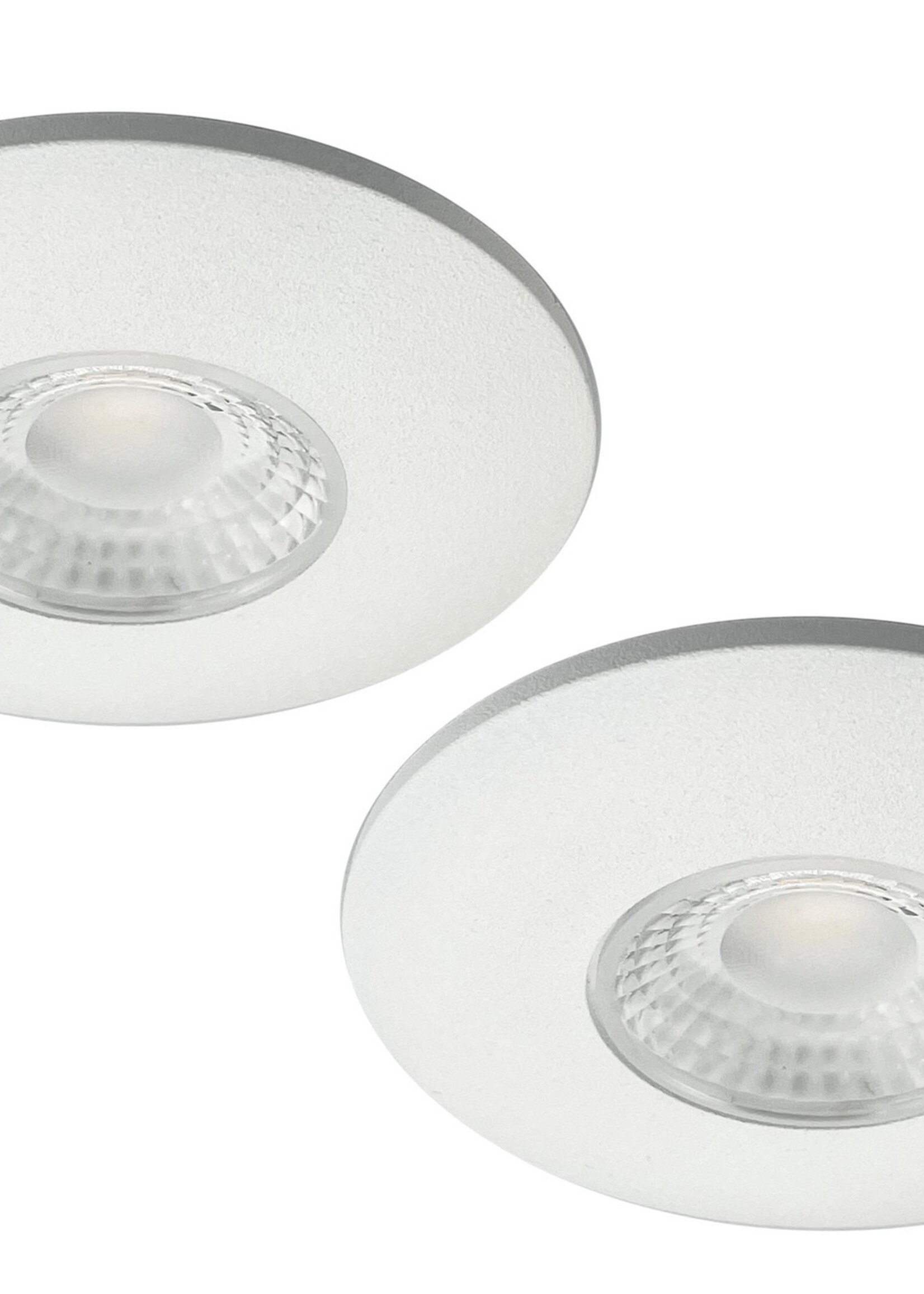 Set van 2 Cabinet Led Inbouwspots warm wit, witte uitvoering IP44, dimbaar
