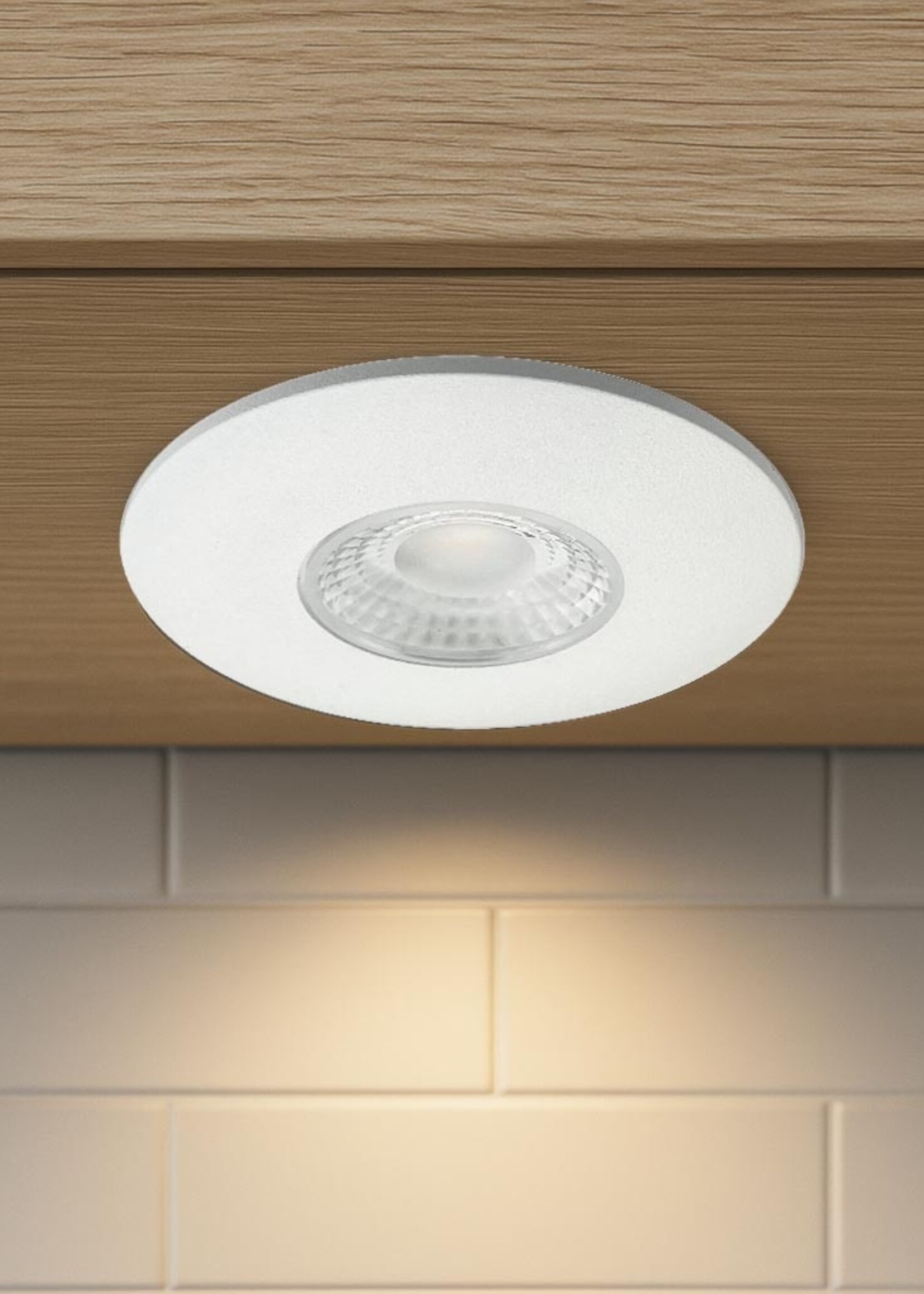 Set van 2 Cabinet Led Inbouwspots warm wit, witte uitvoering IP44, dimbaar