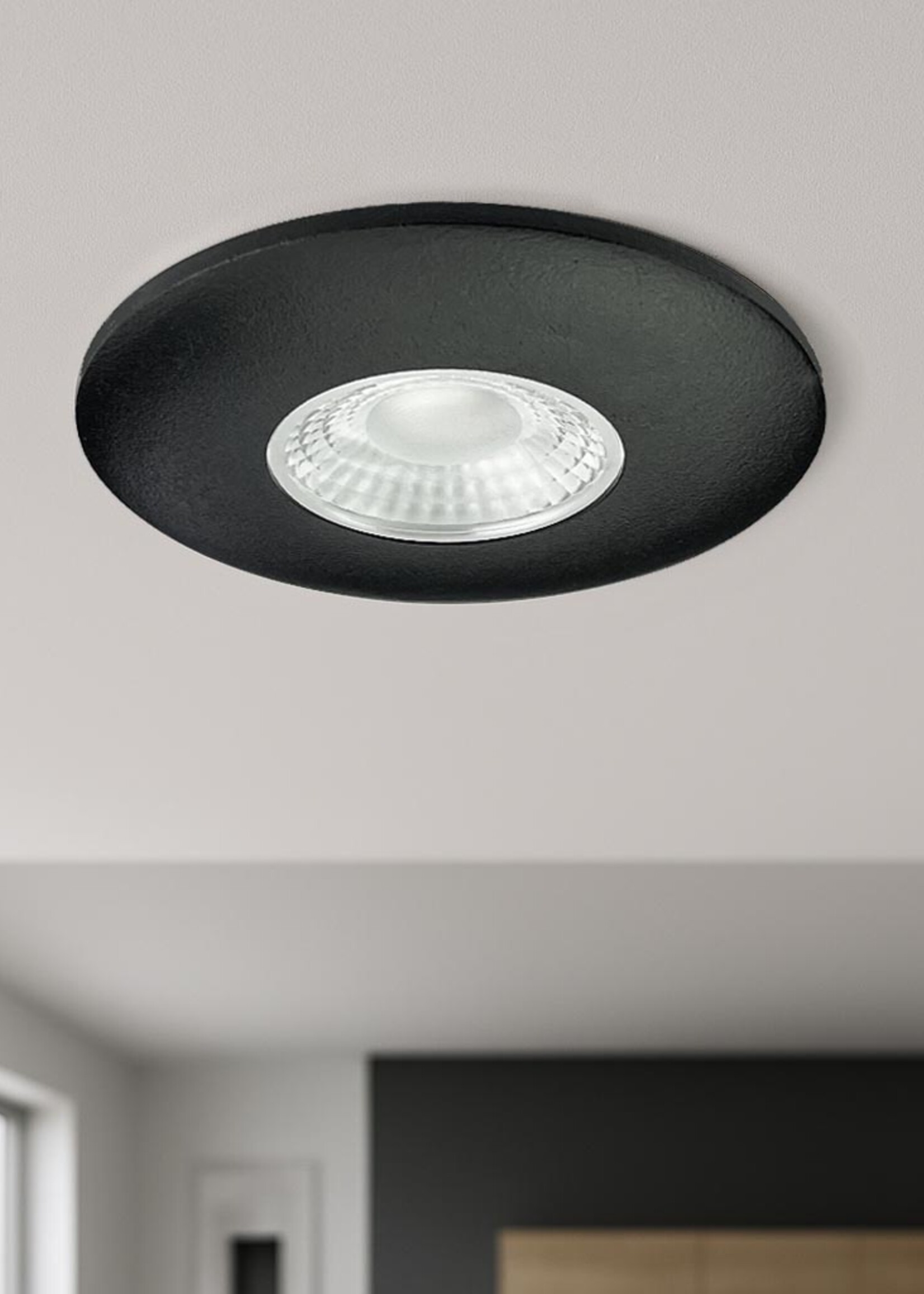 Set van 6 Cabinet Led Inbouwspots warm wit, zwarte uitvoering IP44, dimbaar
