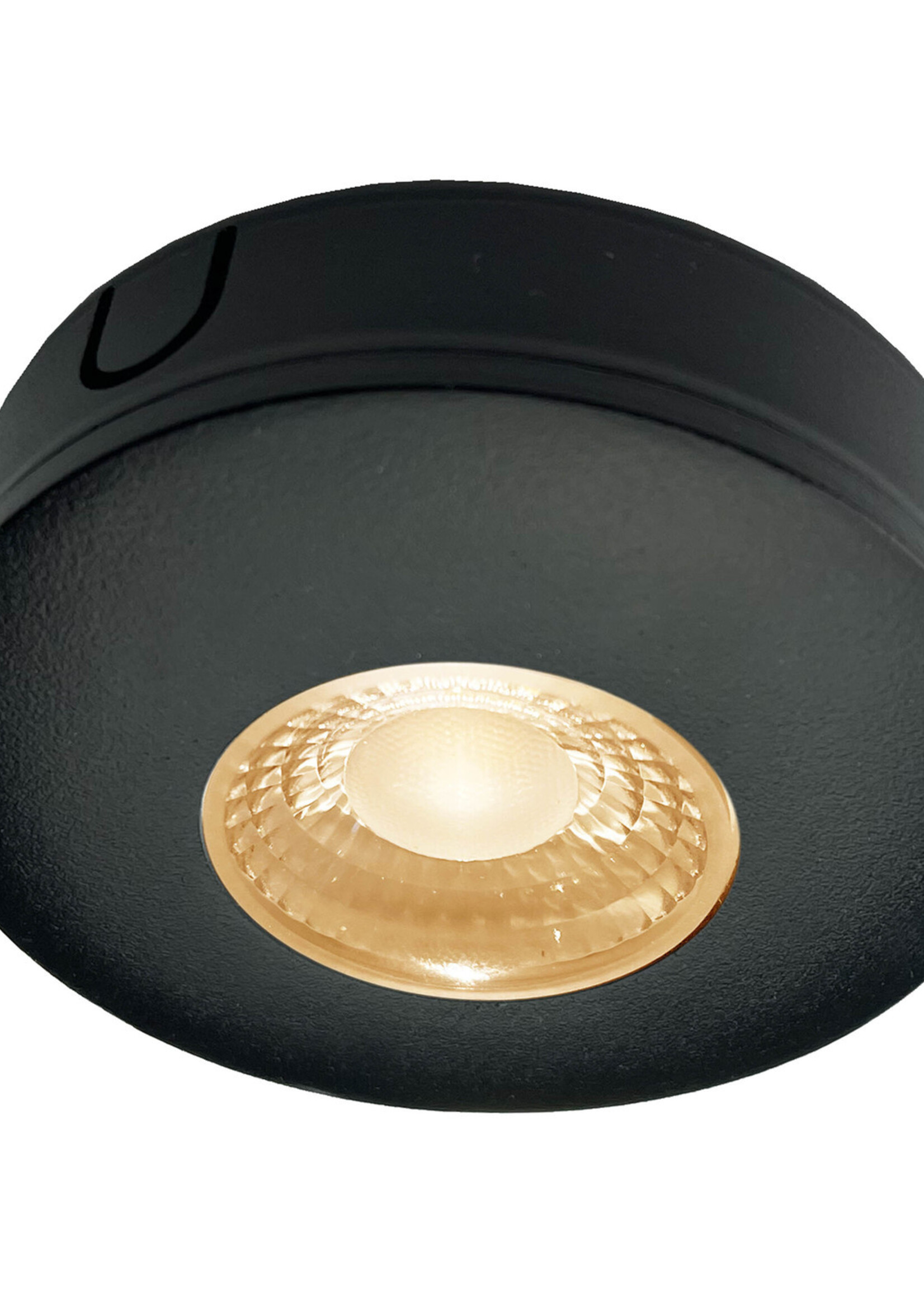 Set van 2 Cabinet Led Opbouwspot warm wit, zwarte uitvoering IP44, dimbaar