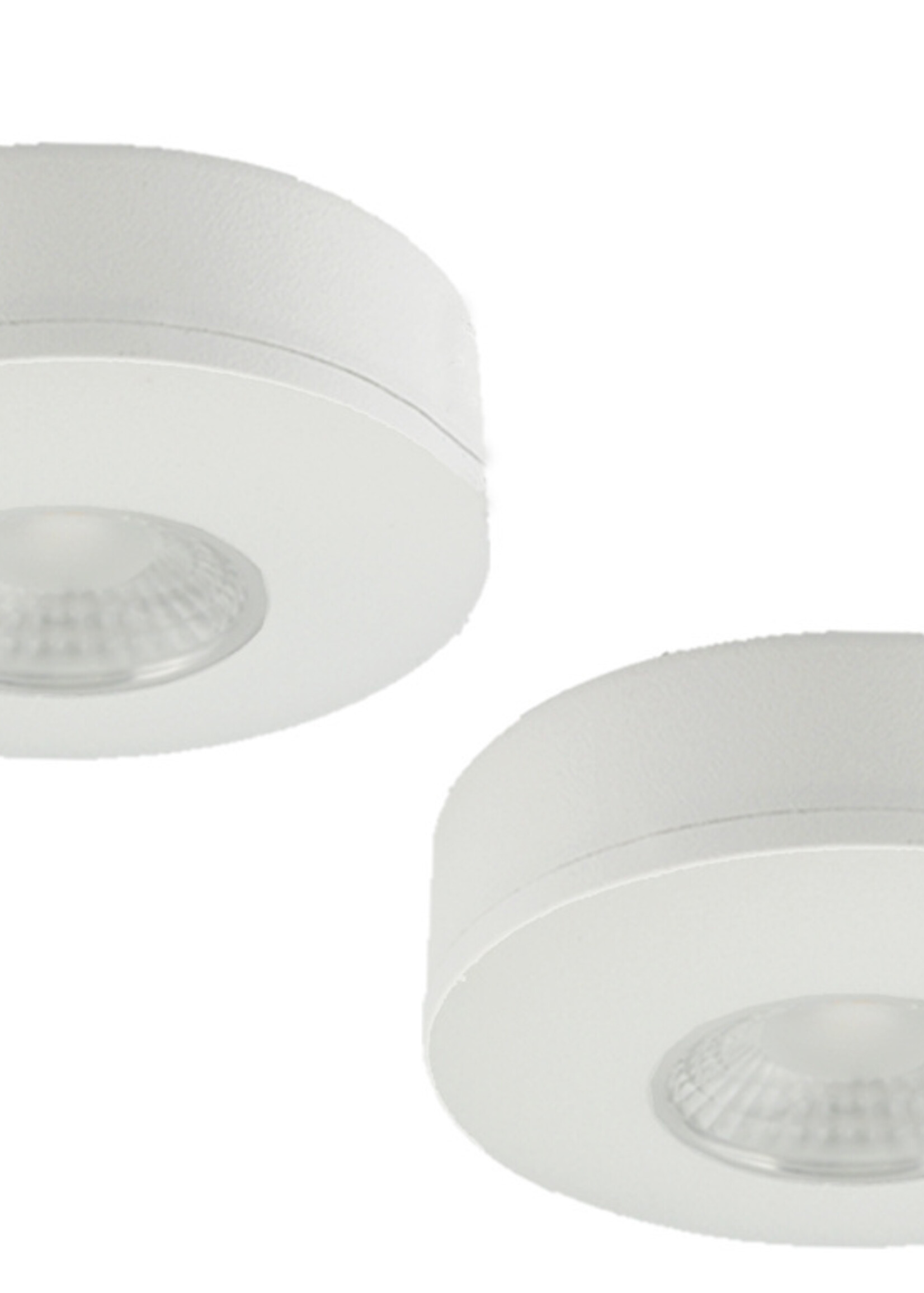 Set van 2 Cabinet Led Opbouwspot warm wit, witte uitvoering IP44, dimbaar