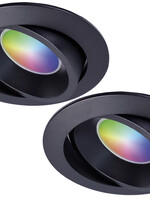 Ansell Set van 2 stuks Smart Inbouwspot Zwart - RGB & Dimtone